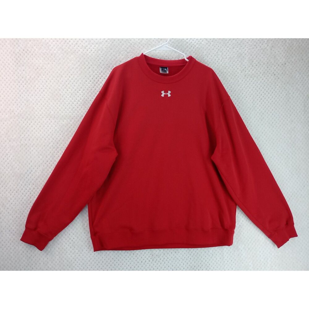 Under Armour Red Crewneck Sweatshirt Men's 2XL Long Sleeve Active